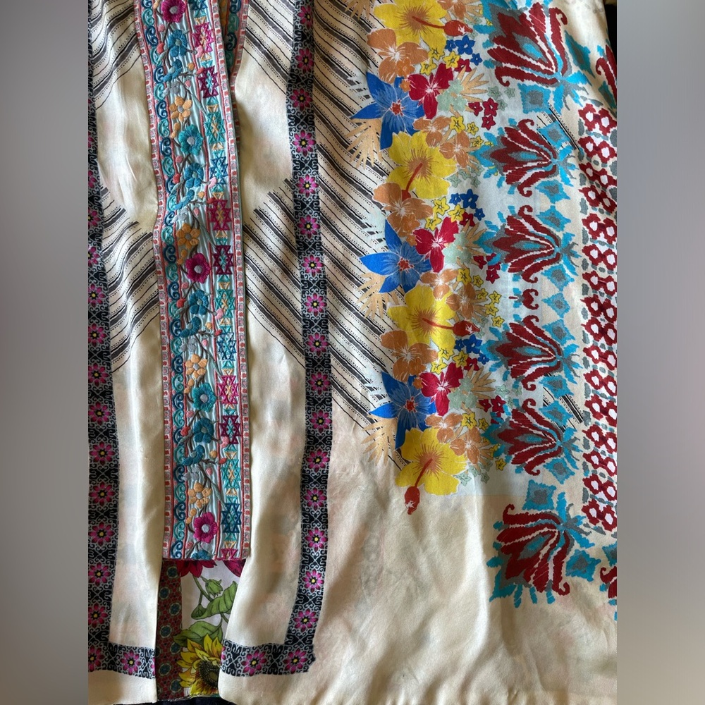 JOHNNY WAS Claret Reversible Silk Kimono with POCKETS! Silk! - Picture 9 of 17